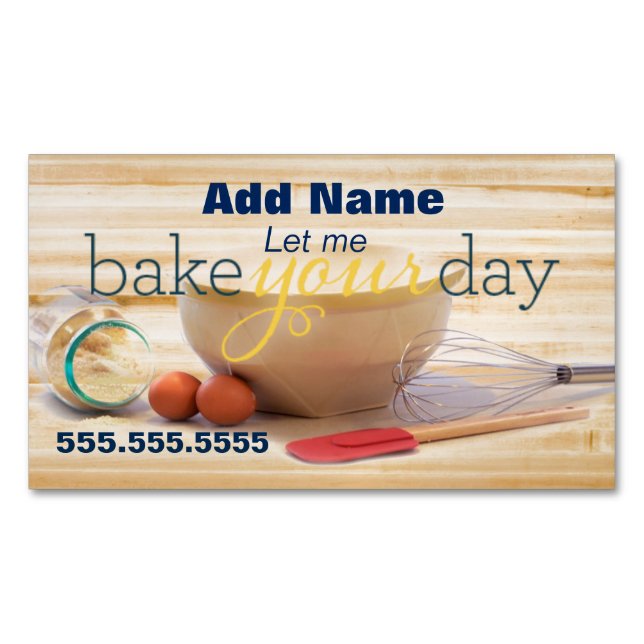 Baking Your Day Custom Magnetic Business Cards (Front)