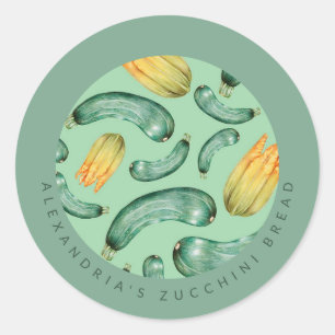 Baking Your Name Zucchini Bread Classic Round Sticker