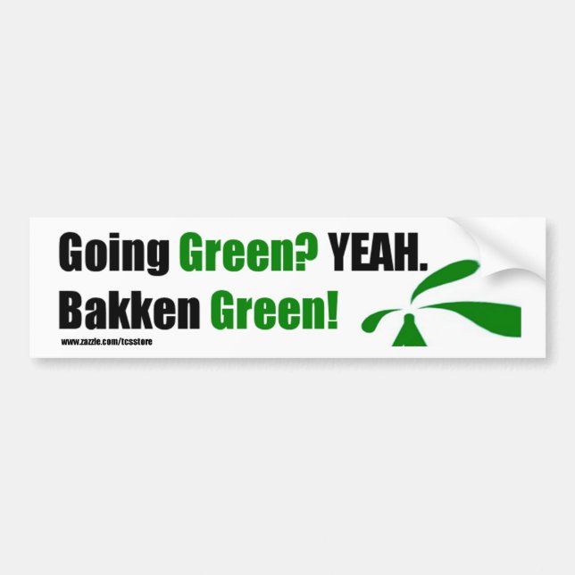 Bakken Green Bumper Sticker w/ website (Front)