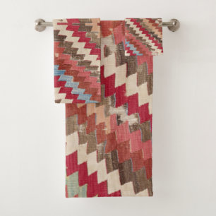 Baklava Chevron Star II // 18th Century Authentic Bath Towel Set