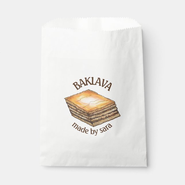 Baklava Dessert Pastry Greek Food Bakery Made By Favour Bag (Front)