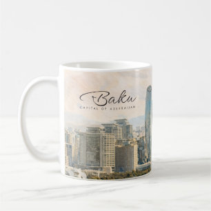 Baku Azerbaijan Capital Watercolor Travel Gift Coffee Mug