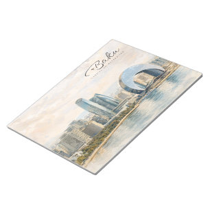Baku Azerbaijan Capital Watercolor Travel Gift Notepad