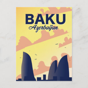 Baku Azerbaijan Flame Towers Vacation poster Postcard