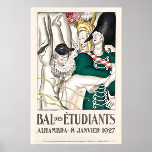 Bal des Etudiants Affiche Fashion Art Nouveau Poster