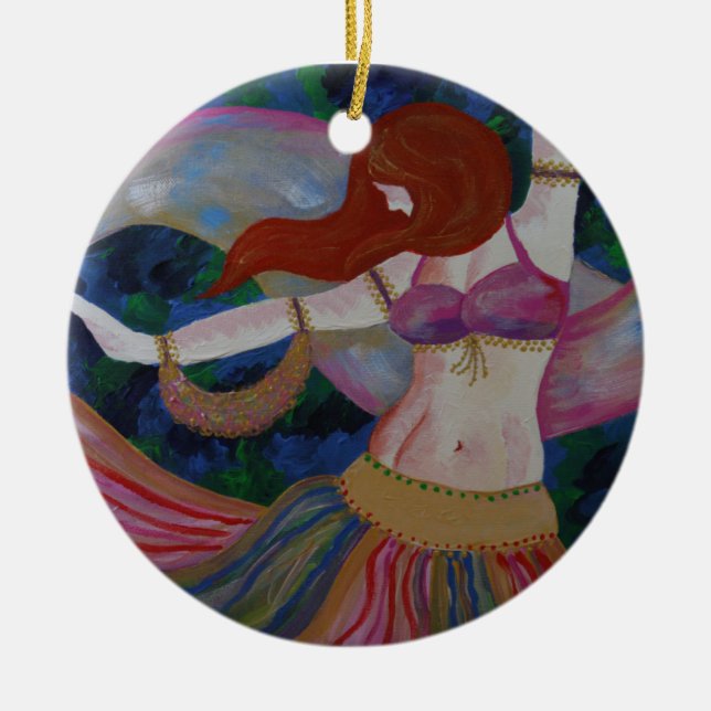 Baladi, Belly Dancer Beautiful Art Ornament (Front)