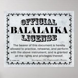 Balalaika License Poster