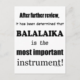 Balalaika Most Important Instrument Postcard