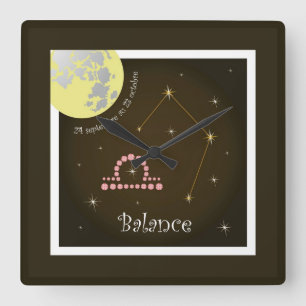 Balance 24 septembre au 23 octobre Uhr Square Wall Clock