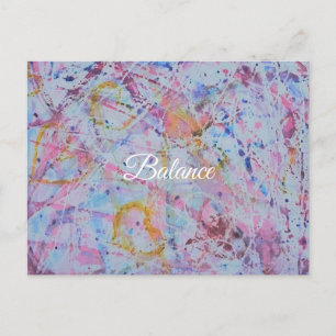 ​"Balance" Abstract Watercolor & Wax Resistance Holiday Postcard