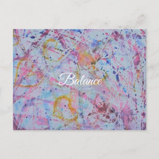 "Balance" Abstract Watercolor & Wax Resistance Holiday Postcard