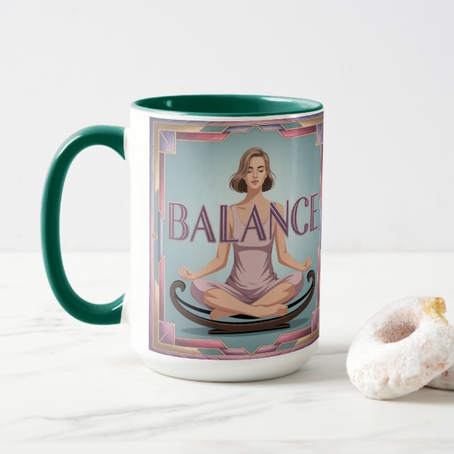 Balance Affirmation Geometric Meditation Mug (With Donut)