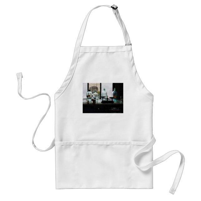 Balance and Bottles in Chem Lab Standard Apron (Front)