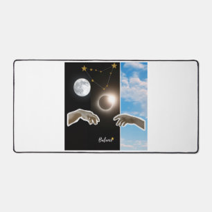 Balance Astrology Eclipse and Moon Surreal Poster Desk Mat