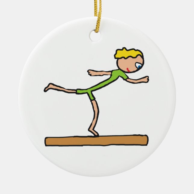 Balance Beam Ceramic Ornament (Front)