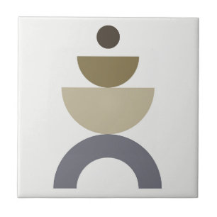 Balance - colourful Mid Century geometric shapes Ceramic Tile