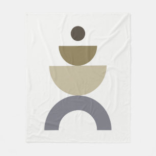 Balance - colourful Mid Century geometric shapes Fleece Blanket