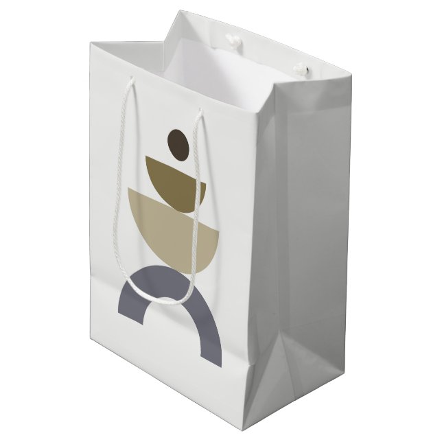 Balance - colourful Mid Century geometric shapes Medium Gift Bag (Front Angled)