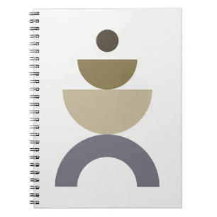 Balance - colourful Mid Century geometric shapes Notebook