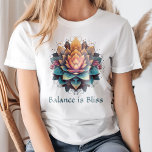 "Balance is Bliss" Vintage Colourful Lotus Flower T-Shirt<br><div class="desc">Find your inner peace with the "Balance is Bliss" Vintage Colourful Lotus Flower T-Shirt. Featuring a beautifully detailed lotus flower in vibrant, soothing colours, this design symbolises balance, serenity, and spiritual growth. The vintage-inspired style combines soft tones and earthy hues, making it a perfect addition to any boho or mindful...</div>