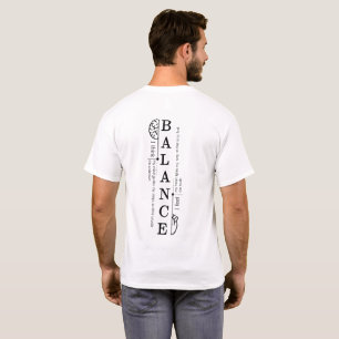 Balance Mind & Heart Typography Quote Art T-Shirt