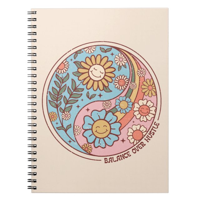 Balance Over Hustle - Boho Notebook (Front)