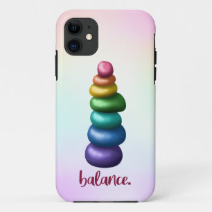 Balance. Rainbow Stacking Stones Phone Case
