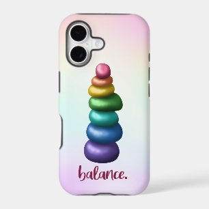 Balance. Rainbow Stacking Stones Phone Case