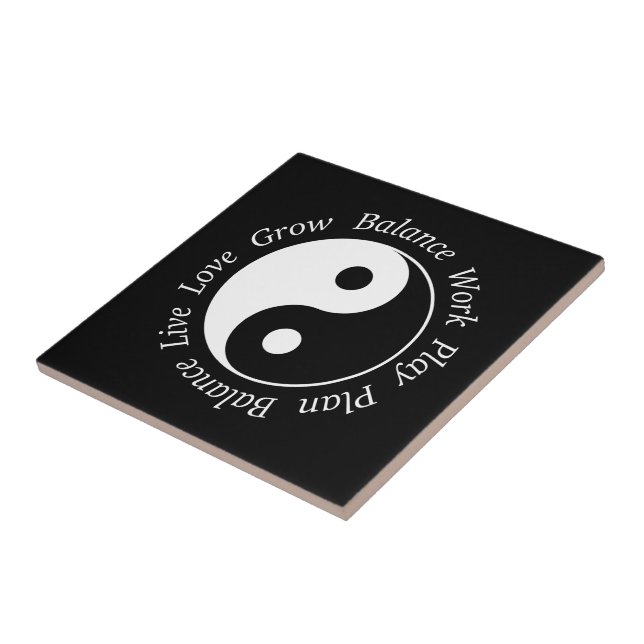 Balance Yin Yang Symbol Ceramic Tile (Side)