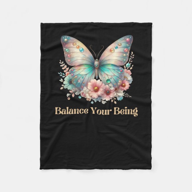 Balance Your Being  Fleece Blanket (Front)