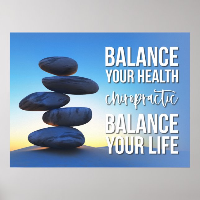 Balance Your Health & Life Inspiring Chiropractic Poster (Front)