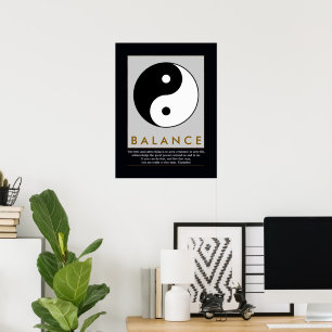 balance Zen Yin Yang quote Poster