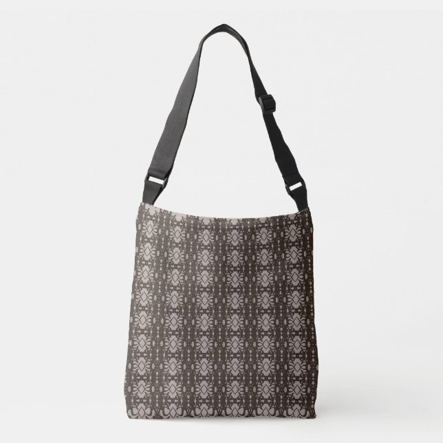Balanced Beige & Grayish Brown Pattern Crossbody Bag (Front)