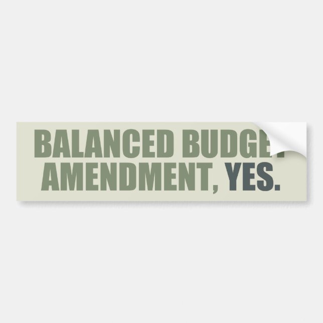 Balanced Budget Amendment Bumper Sticker (Front)
