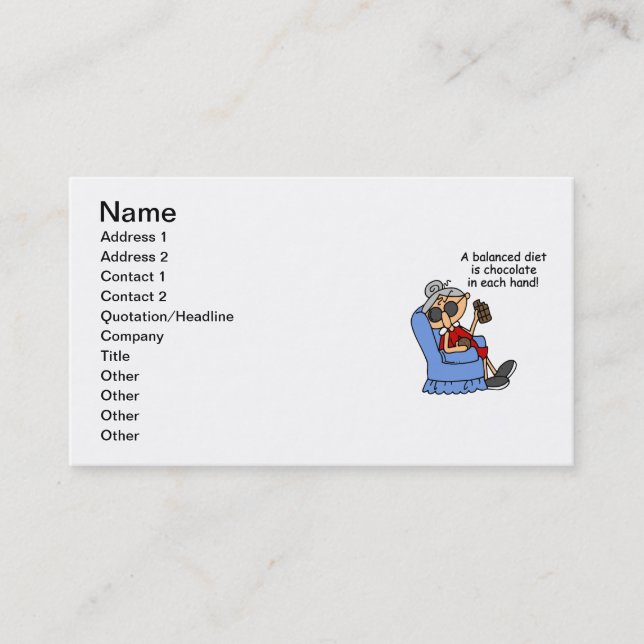 Balanced Chocolate Diet Business Card (Front)