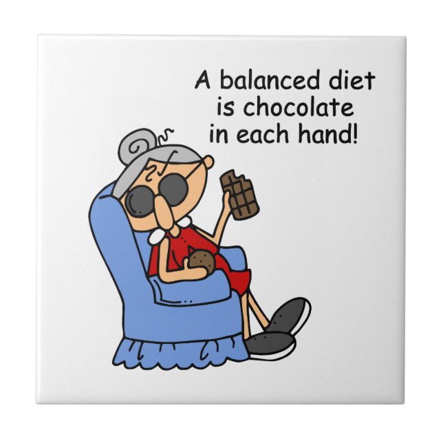Balanced Chocolate Diet Ceramic Tile (Front)
