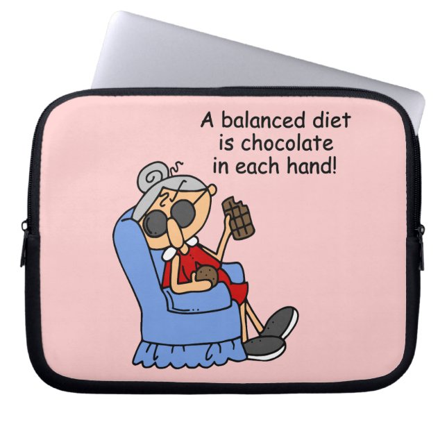 Balanced Chocolate Diet Laptop Sleeve (Front)