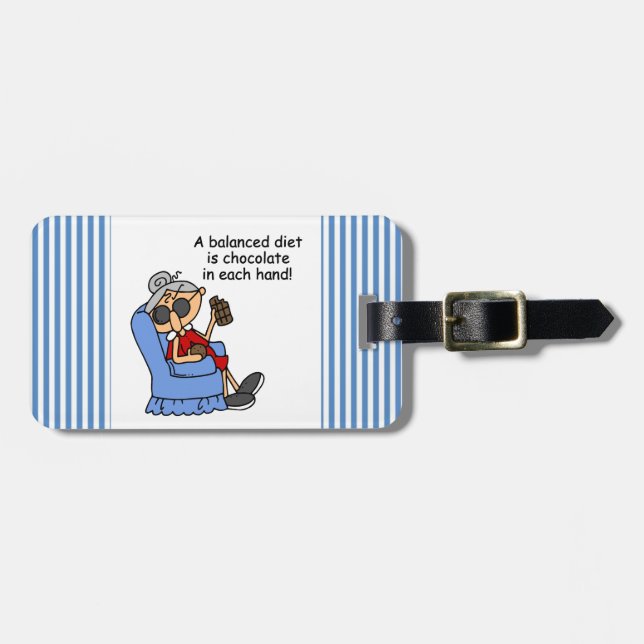Balanced Chocolate Diet Luggage Tag (Front Horizontal)