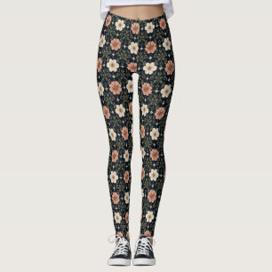 Balanced Contemporary Floral Grid Leggings