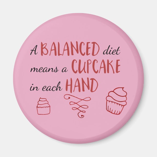 Balanced Diet Cupcake Magnet (Front)