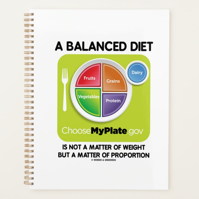Balanced Diet Not A Matter Weight But Proportion Planner (Front)