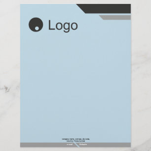 Balanced Grayscale Classic Dual Stripes Graphic Custom Letterhead