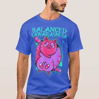 Balanced Kawairashi-sa Yin Yang Anime Cat Kitten O T-Shirt
