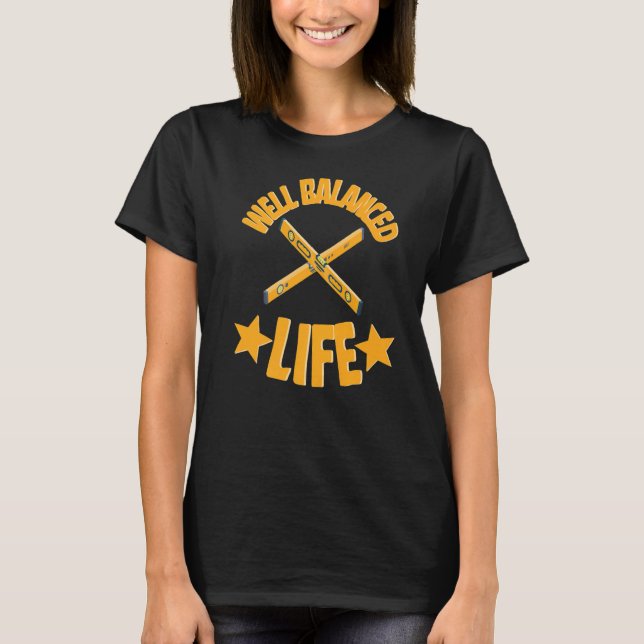 Balanced Life  Spirit Level Tool  Construction T-Shirt (Front)