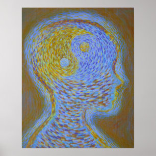 Balanced Mind Purple and Gold Poster