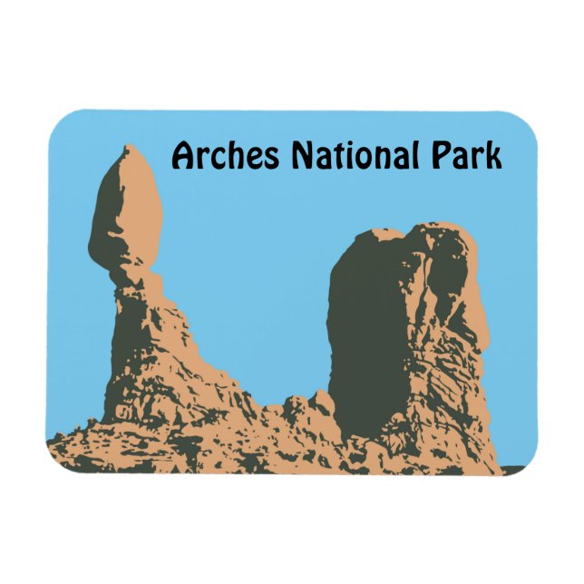 Balanced rock in Arches National Park- Utah, USA Magnet (Horizontal)