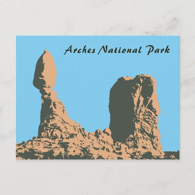 Balanced rock in Arches National Park- Utah, USA Postcard (Front)