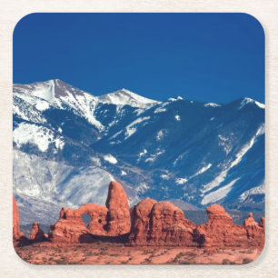 Balanced Rock Trail Square Paper Coaster