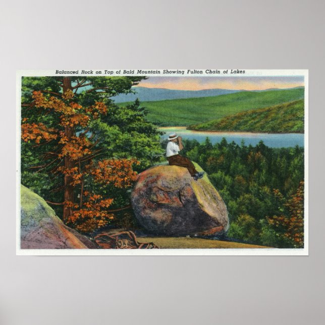 Balanced Rock View of Fulton Chain of Lakes Poster (Front)