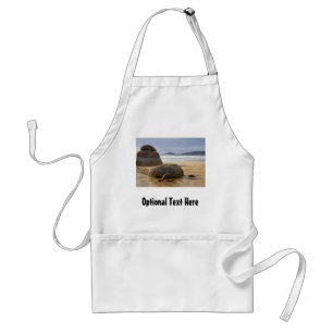 Balanced Rocks and Driftwood on Australian Beach Standard Apron